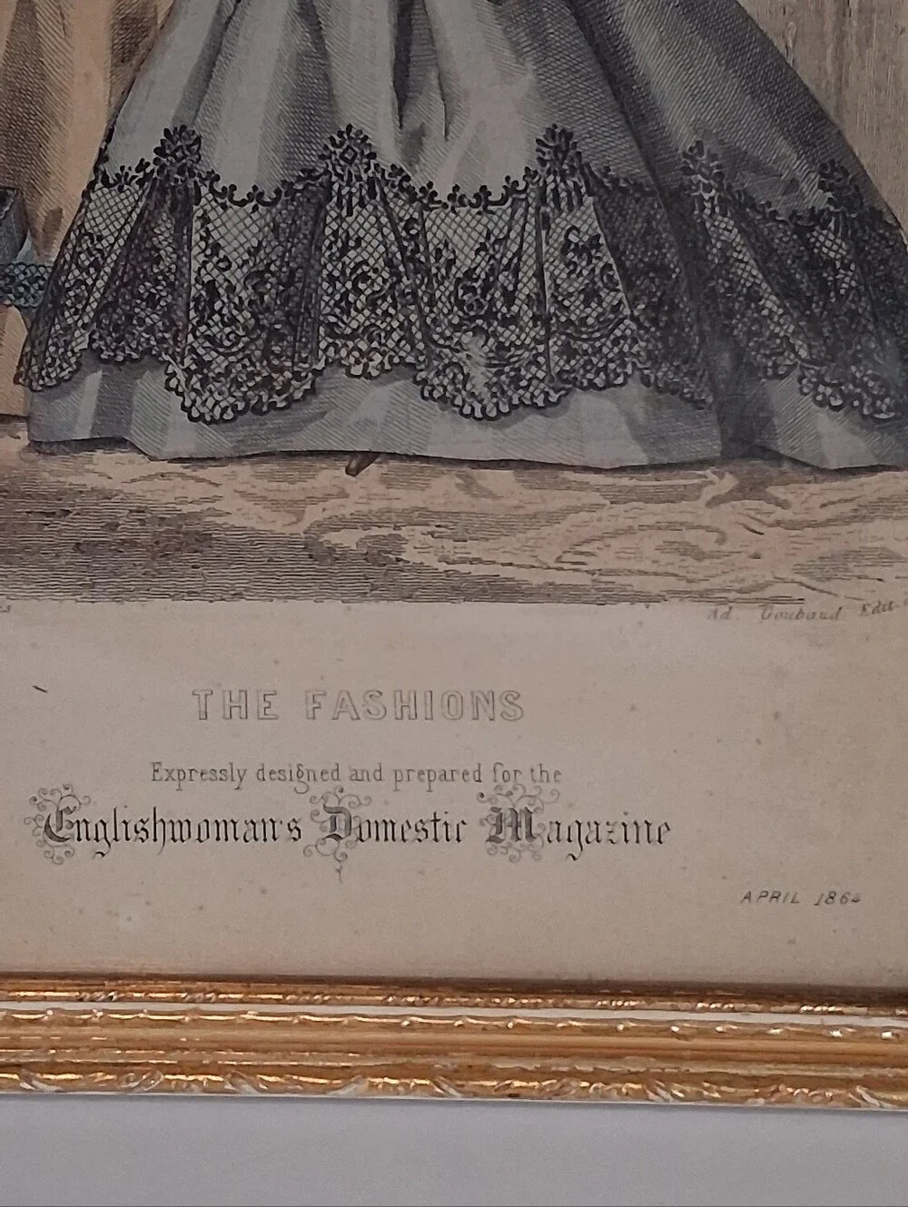 Vintage Framed Fashion Prints From The Englishwoman Domestic Magazine 1864